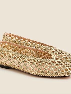 J. Crew Metallic Gold Woven Ballet Flats - SZ 9☀️🌟